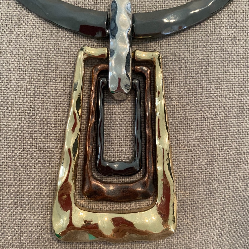 Designer gunmetal necklace